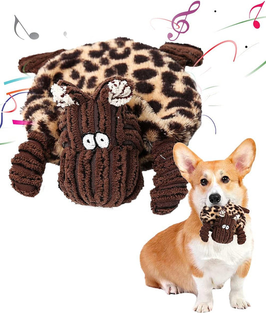 Durable Plush Dog Toy - Interactive Squeaky Toy in Hippo Design for Medium and Small Dogs with Crinkle Paper